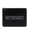 Givenchy Embossed-logo Leather Clutch In Black