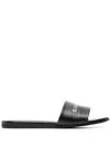 Givenchy Embossed Logo-print Slides In Black