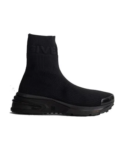 Givenchy Embossed-logo Sock-style Sneakers In Black