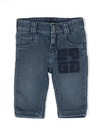 Givenchy Babies' Embossed-logo Straight-leg Jeans In Blue