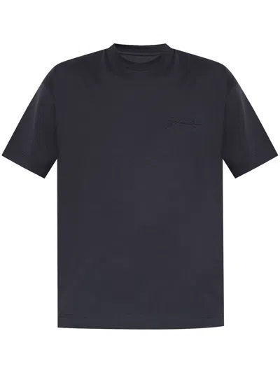 Givenchy Embossed-logo T-shirt In Blue