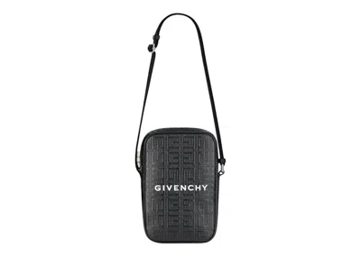 Pre-owned Givenchy Embossed Logo Vertical Bag Small In Black/white