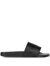 Givenchy Embossed Slides In Black