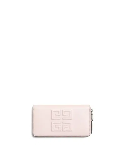 Givenchy Embroidered 4g Long Zip Wallet In Pink