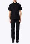 Givenchy Men Black Polo Shirt With Logo Embroidery On The Front In Cotton Man In Black