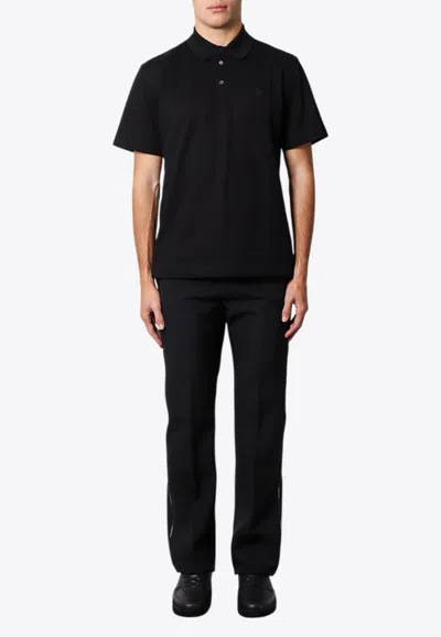 Givenchy Embroidered 4g Polo T-shirt In Black