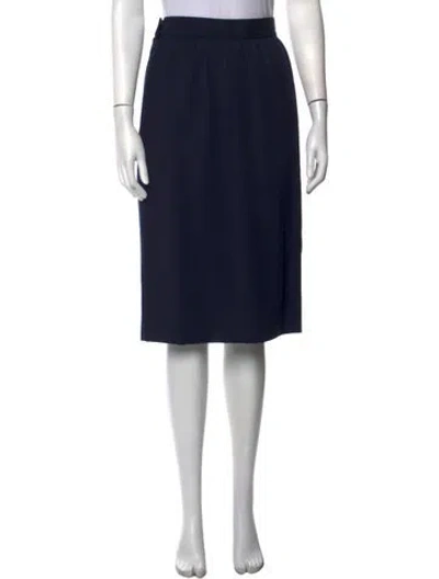 Pre-owned Givenchy Embroidered Accent Knee-length Skirt In Blue