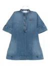 Givenchy Embroidered Button-placket Mini Dress In Blue
