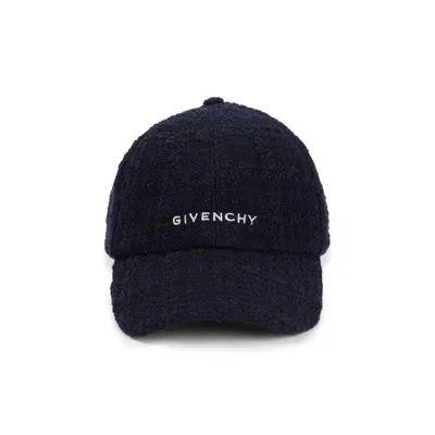 Givenchy Embroidered Cap In Tweed Women In Blue