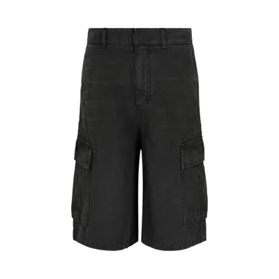 Pre-owned Givenchy Embroidered Cargo Denim Shorts 'black' | Men's Size 52