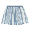 Givenchy Shorts In Cotton And Linen With 4g Stripes In Blueoffwhite