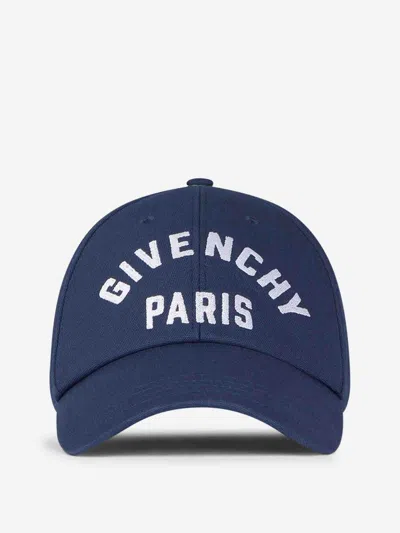 Givenchy Embroidered Cotton Cap In Blue