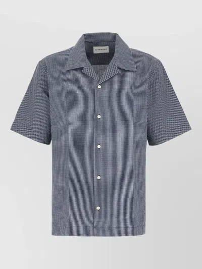 Givenchy Embroidered Cotton Shirt Short Sleeves Checks In Blue
