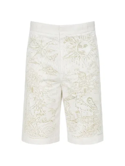Givenchy Embroidered Cotton Shorts In White