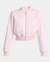 Givenchy Cropped Cotton Bomber Jacket In Baby Pink