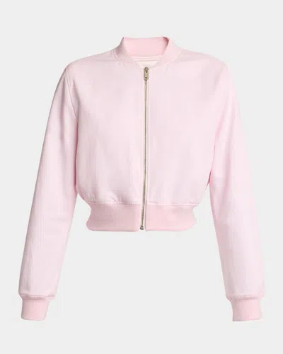 Givenchy Embroidered Crop Bomber Jacket In Baby Pink