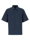 Givenchy Grey/blue Glossy Monogram 72 Denim Shirt In Greyblue