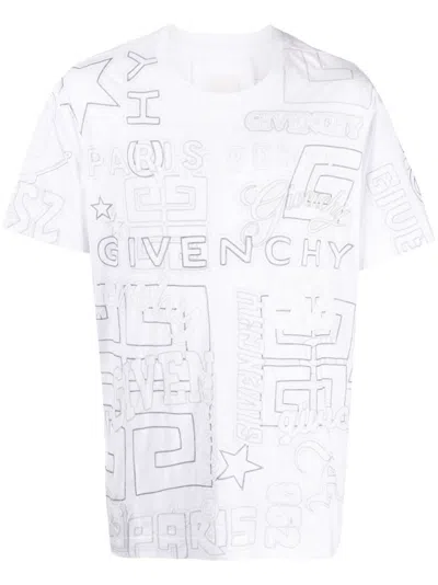 Givenchy Embroidered-design Cotton T-shirt In Black