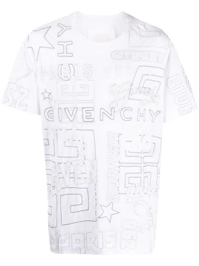 Givenchy Embroidered-design Cotton T-shirt In White