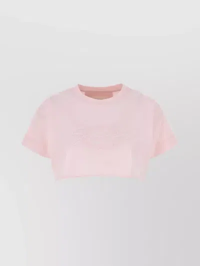 Givenchy Embroidered Detail Cotton Crop-top In Baby Pink