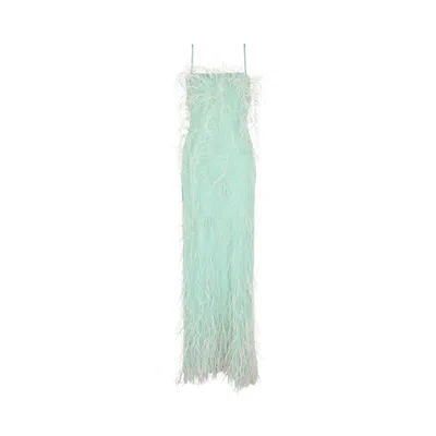 Pre-owned Givenchy Embroidered Feather Column Gown 'green Mint' | Women's Size 34