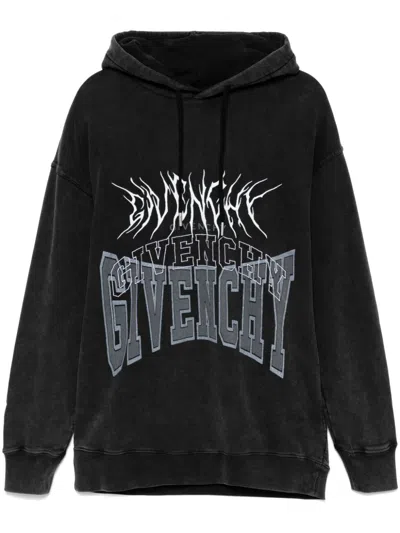 Givenchy Embroidered Hoddie In Black
