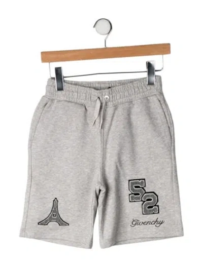 Pre-owned Givenchy Kids' Embroidered Jogger Shorts In Grey