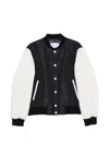 Givenchy -style Bomber Jacket With Elastic Knit Collar In Black