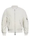 Givenchy Twisted Sleeve Cotton Blend Flight Jacket In Neutral