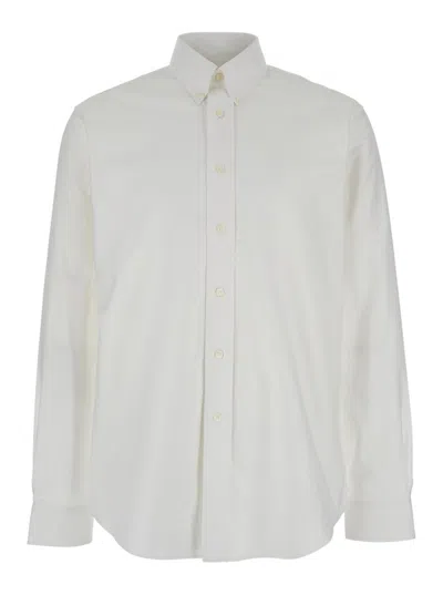Givenchy White Shirt With Logo Embroidered On The Front In Cotton Man