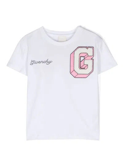 Givenchy Kids' Embroidered-logo Cotton T-shirt In Grey