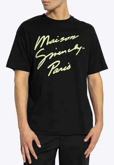 GIVENCHY EMBROIDERED LOGO CREWNECK T-SHIRT