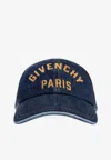 Givenchy Embroidered Logo Denim Cap In Blue