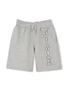 Givenchy Boy's Embroidered Logo-print Shorts In Grey
