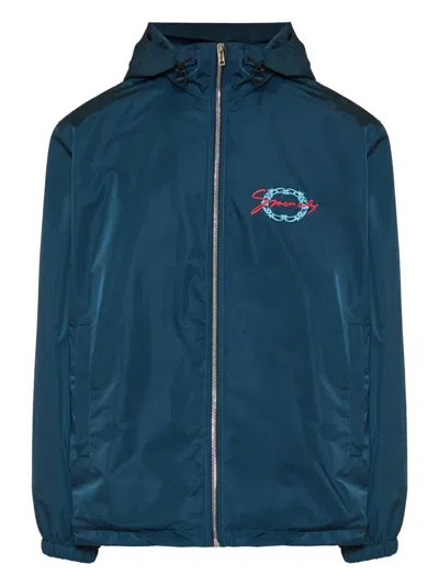 GIVENCHY EMBROIDERED-LOGO HOODED JACKET