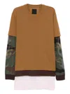 Givenchy Embroidered-logo Layered T-shirt In Brown