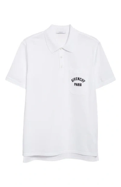 Givenchy Polo Shirt With Short Sleeves And Chest Pocket In White