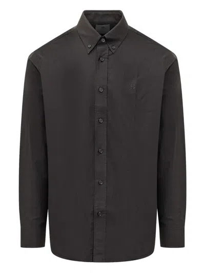 Givenchy Embroidered-logo Shirt In Black