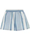 Givenchy Shorts In Cotton And Linen With 4g Stripes In Blue