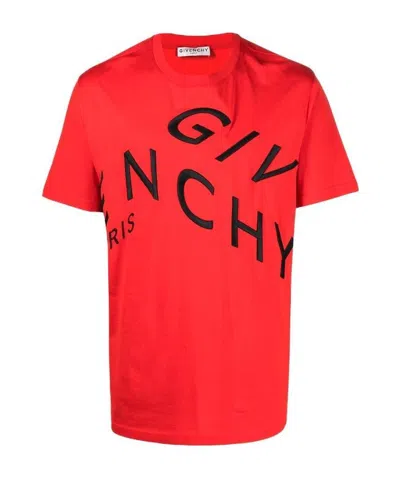 Givenchy Embroidered Logo T-shirt In Red