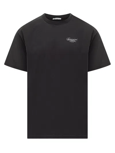 Givenchy Embroidered Logo T-shirt In Black