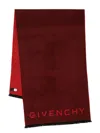 GIVENCHY EMBROIDERED-LOGO WOOL-CASHMERE SCARF