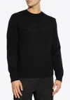 Givenchy Embroidered Logo Wool Sweater In Black