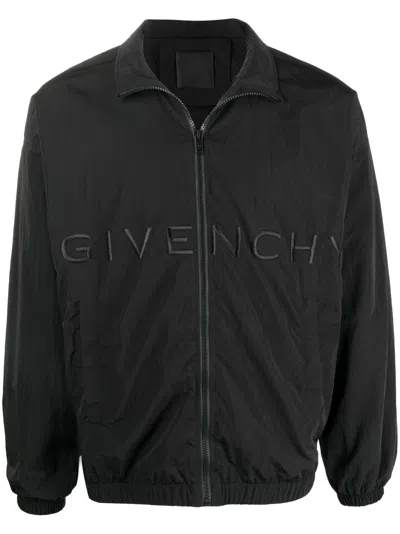 Givenchy Logo Windbreaker Jacket In Black