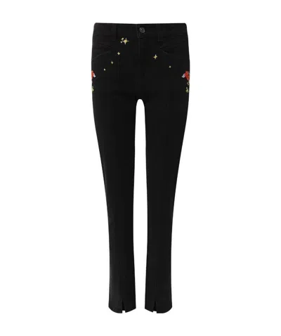 Givenchy Embroidered Nine-cent Jeans In Black