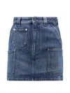 Givenchy Denim Skirt Featuring Belt Loops Pockets Stitching In Blue