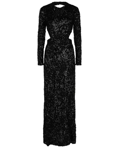 Givenchy Embroidered Sequin Gown In Black
