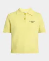 Givenchy Embroidered Short-sleeve Wool-cashmere Polo In Yellow