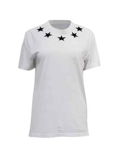 Pre-owned Givenchy Embroidered Star T-shirt In White