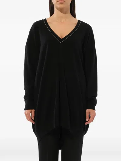 Givenchy Embroidered Strass-embellished Sweater In Black